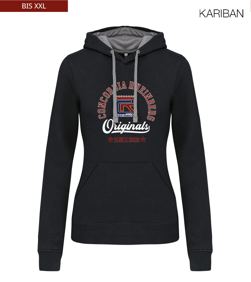 Kariban Damen Hoodie Black Fine Grey "Jacob"