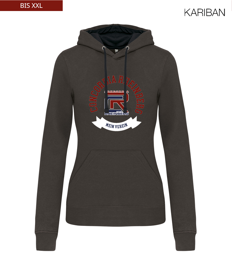 Kariban Damen Hoodie Dark Grey Black "Bono"